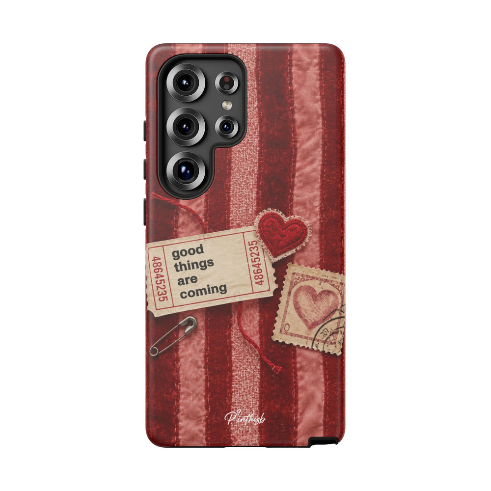 “Good Things Are Coming” Red Phone Case