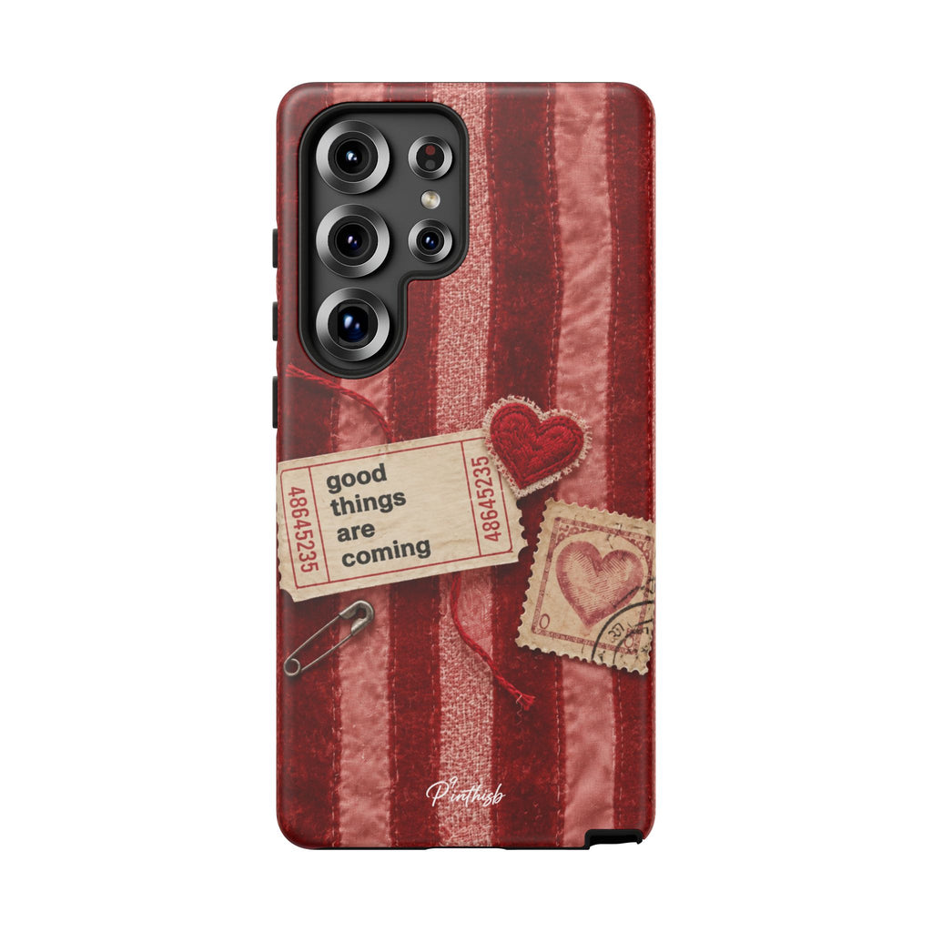 “Good Things Are Coming” Red Phone Case