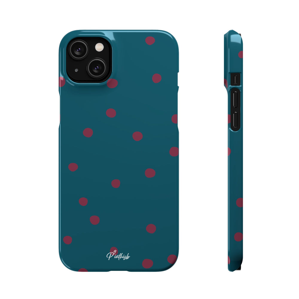 Teal & Burgundy Polka Dot Snap Phone Case