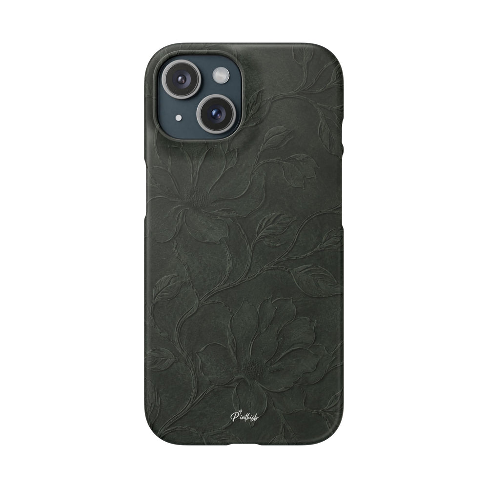 Dark Olive Floral Texture Snap Case