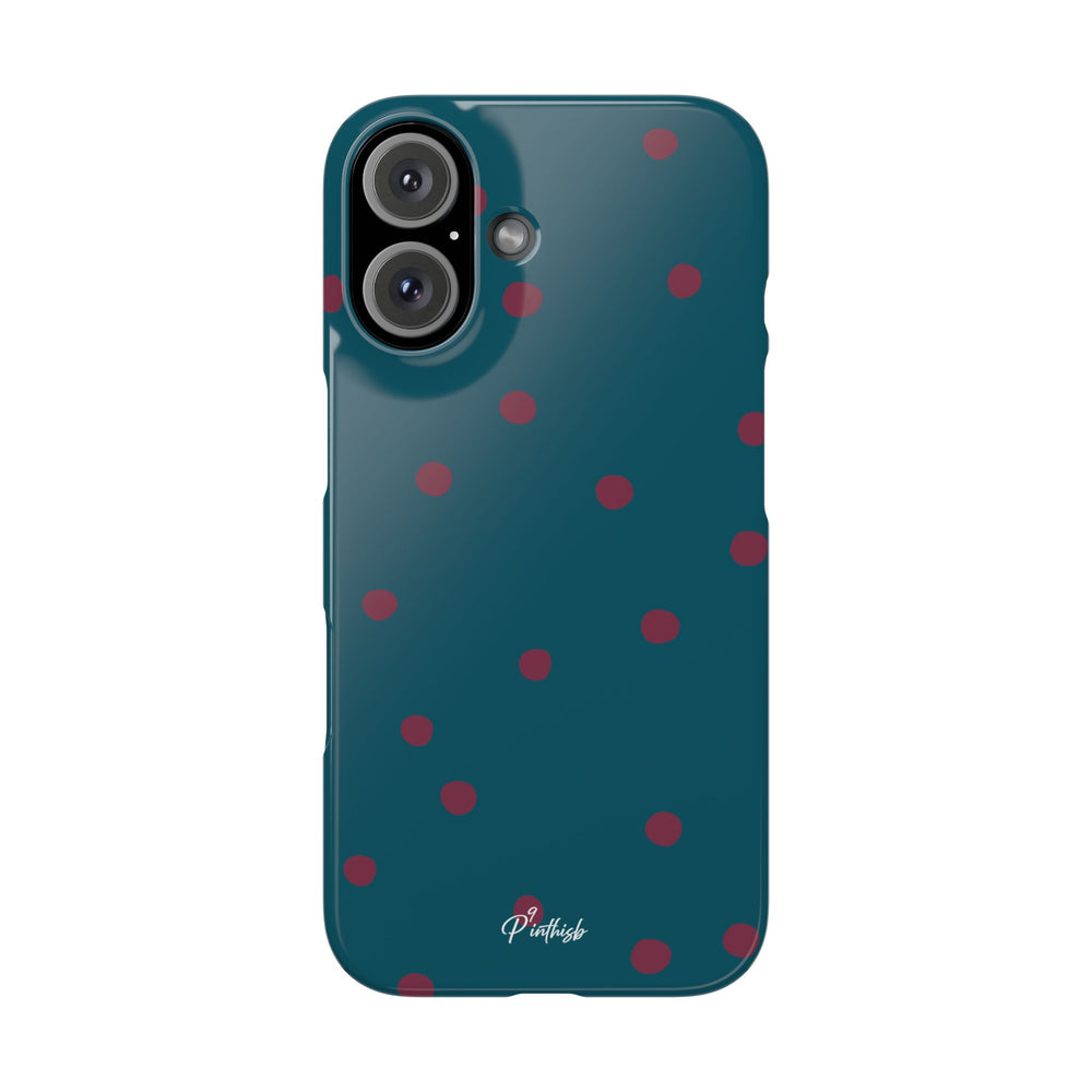 Teal & Burgundy Polka Dot Snap Phone Case