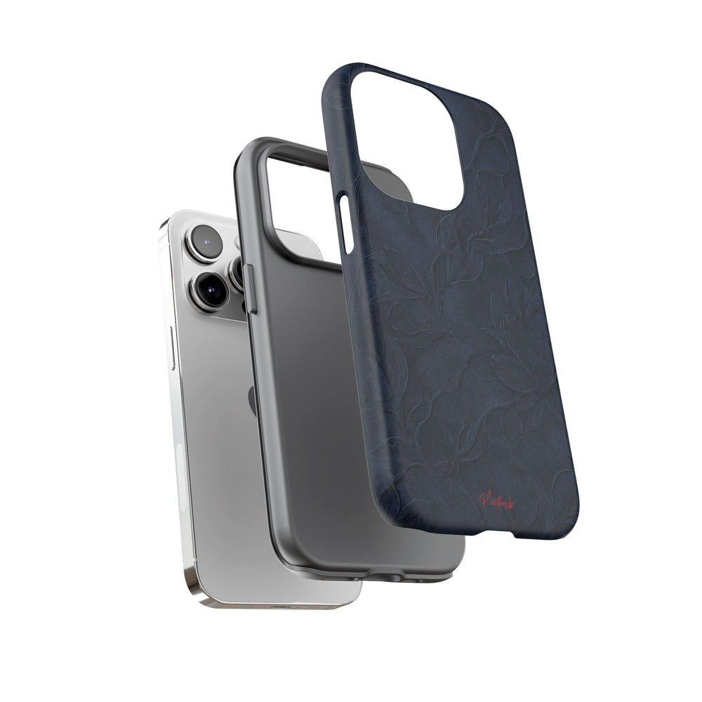 Navy Floral Textured Tough Case
