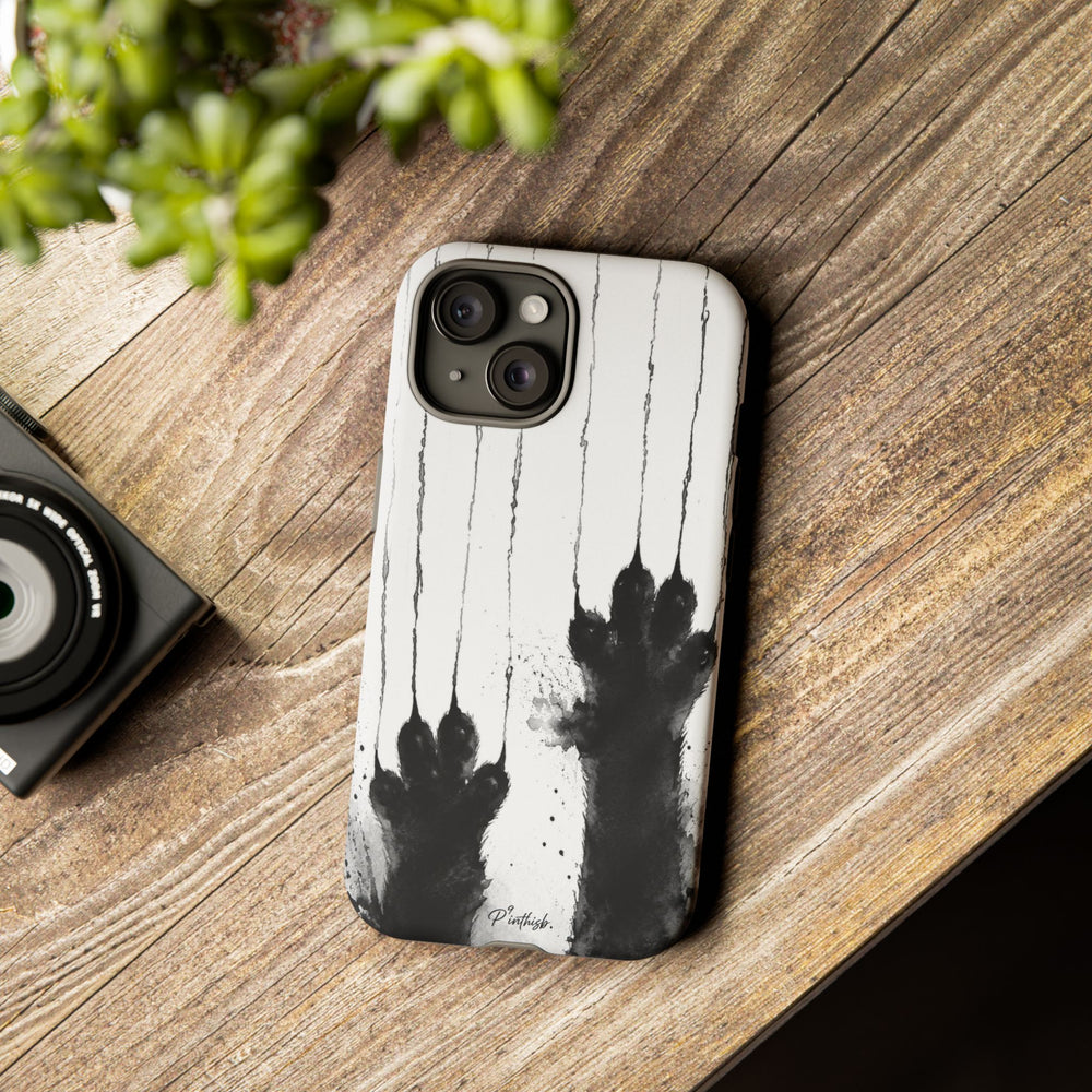 Black Ink Paw Print Tough Case