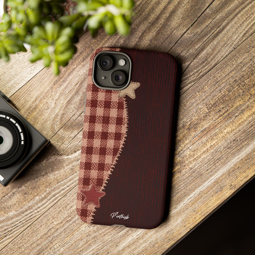 Rustic Plaid Stars Phone Case