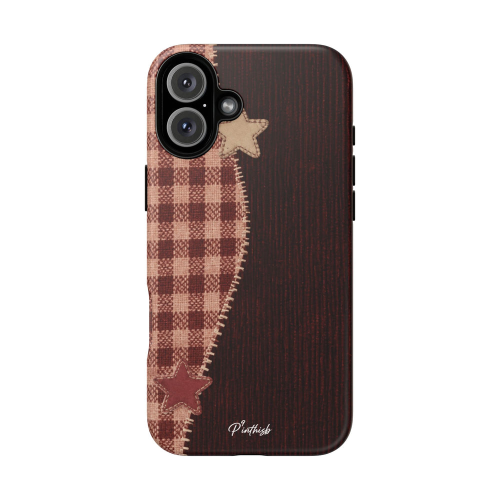 Rustic Plaid Stars Phone Case