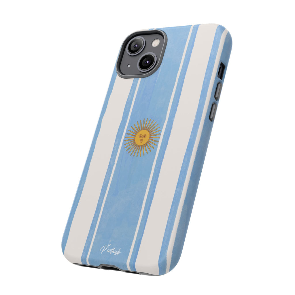 Argentina Flag Tough Phone Case – Blue White Striped Sun Protector