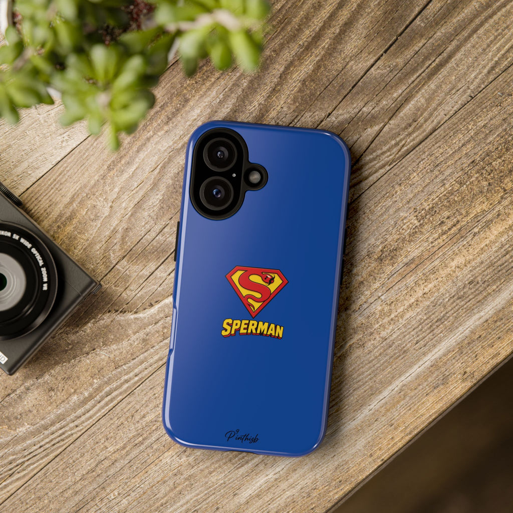 "SPERMAN" Parody Logo Tough Phone Case