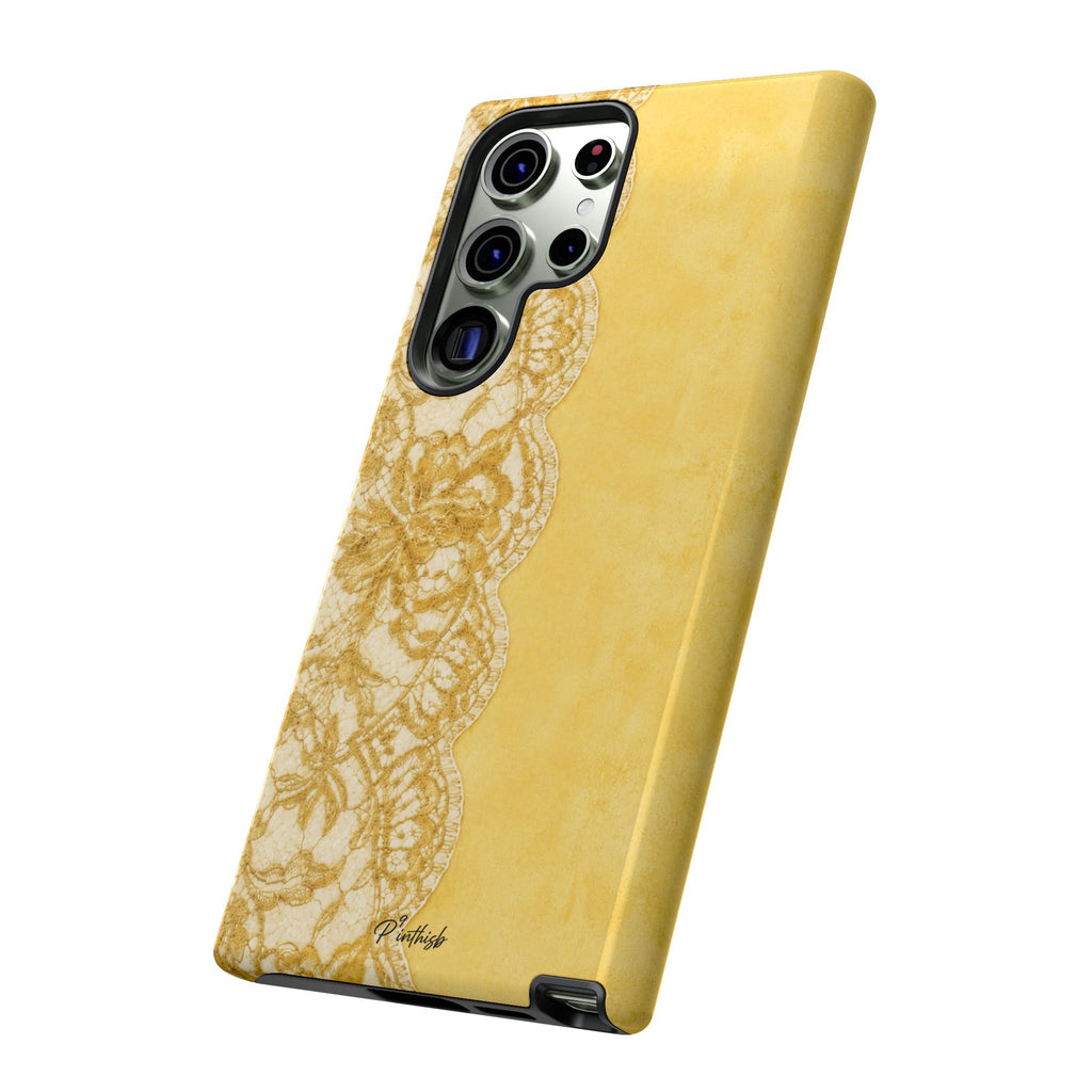 Yellow Vintage Lace Tough Case
