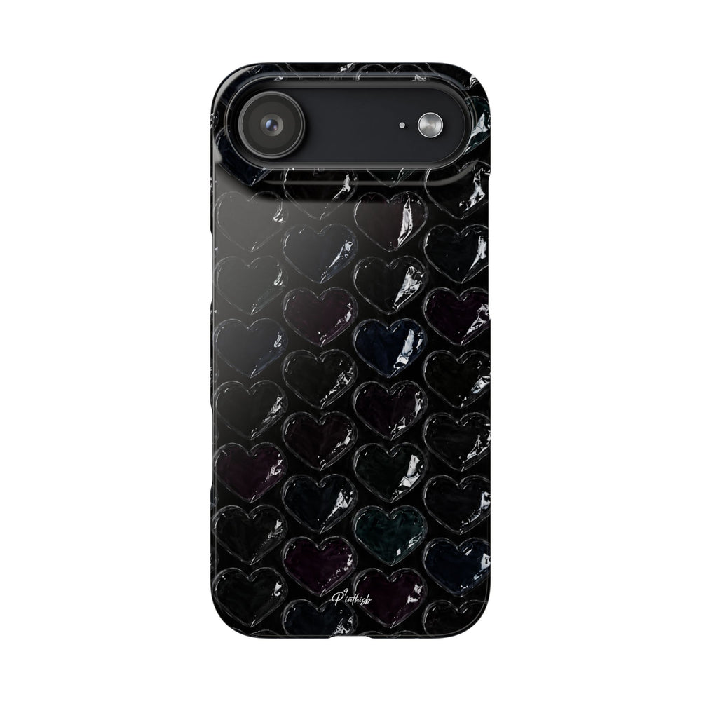 Black Pop Hearts Snap Case
