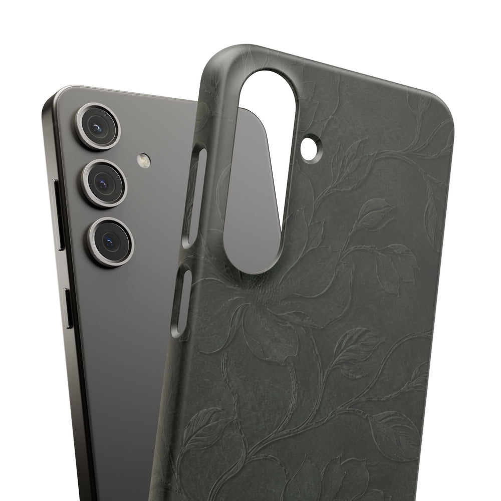 Dark Olive Floral Texture Snap Case