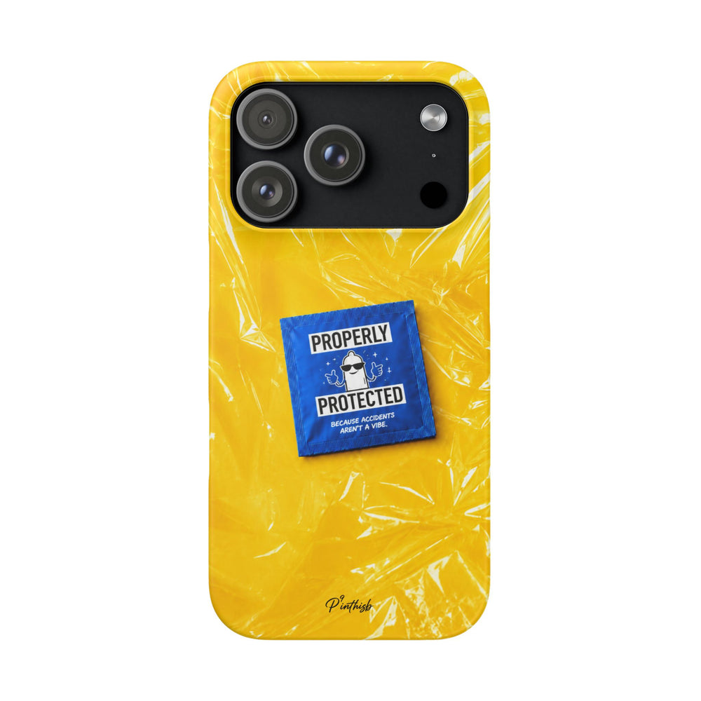 "Properly Protected" Graphic Snap Phone Case