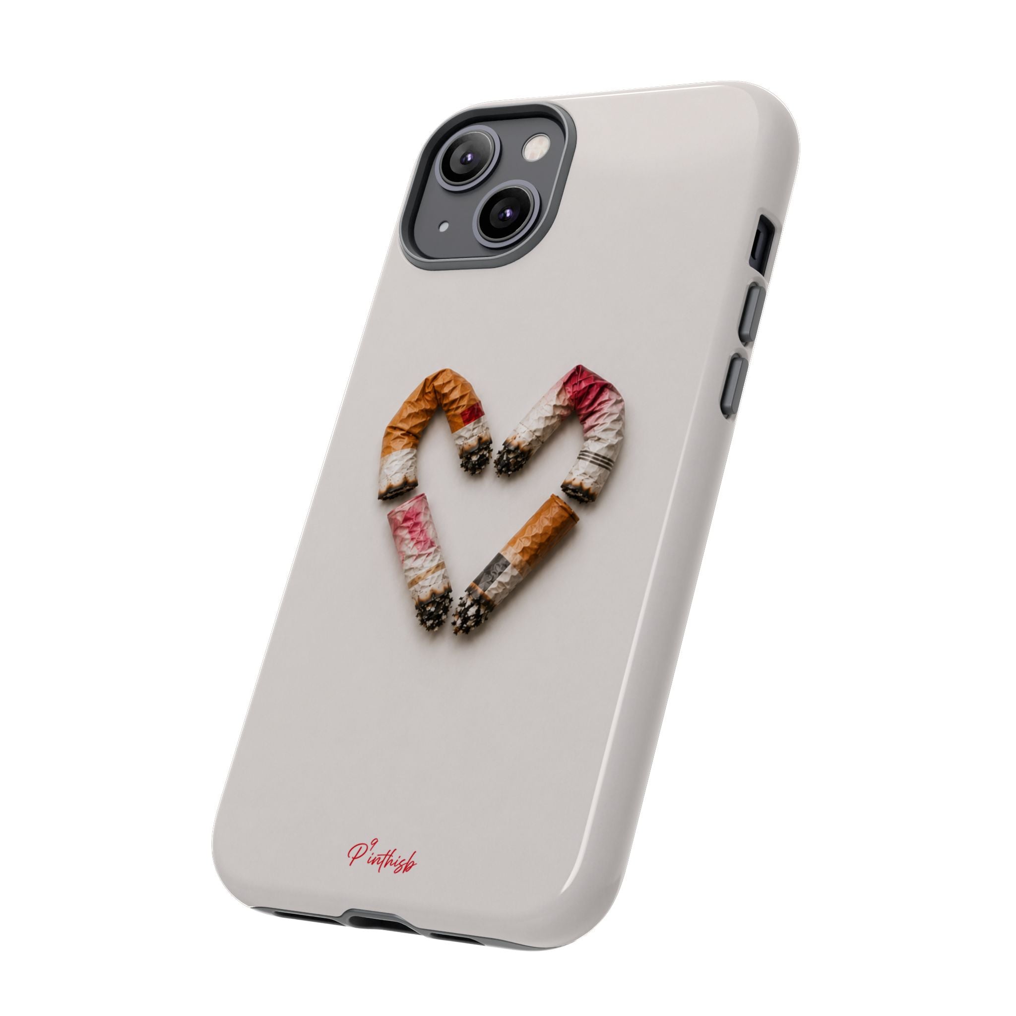 Cigarette Butts Heart Tough Case