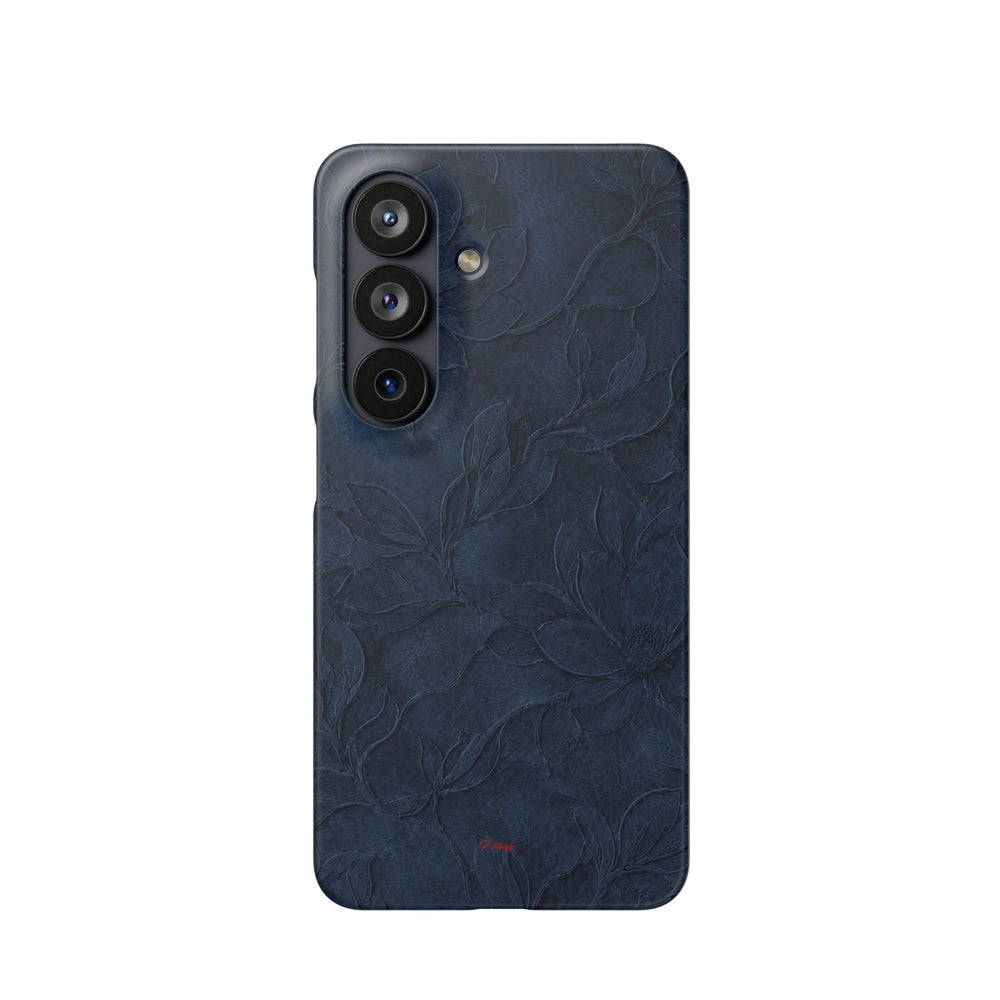 Navy Floral Textured Snap Case