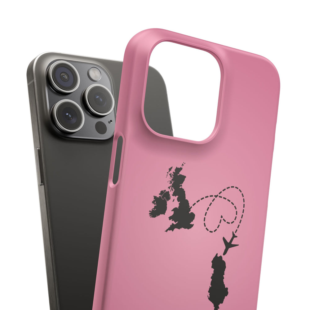 UK to Albania Pink Snap Phone Case