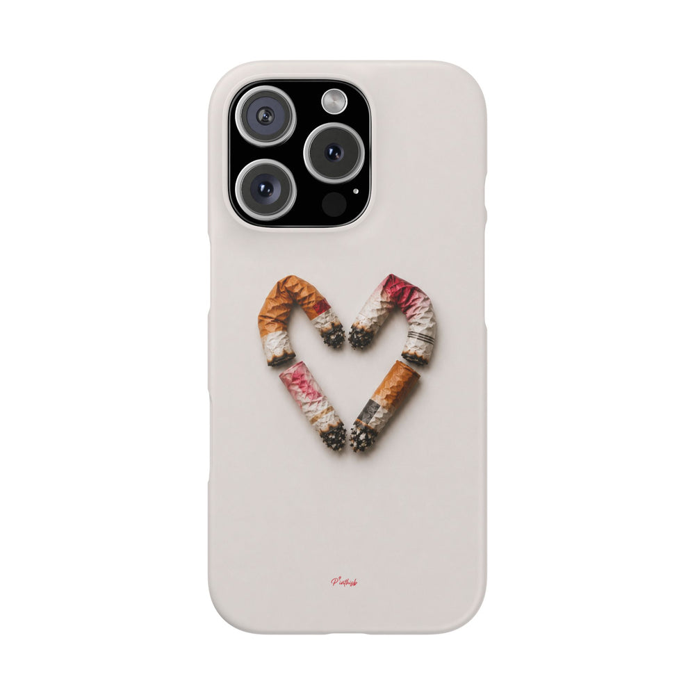 Cigarette Butts Heart Snap Case
