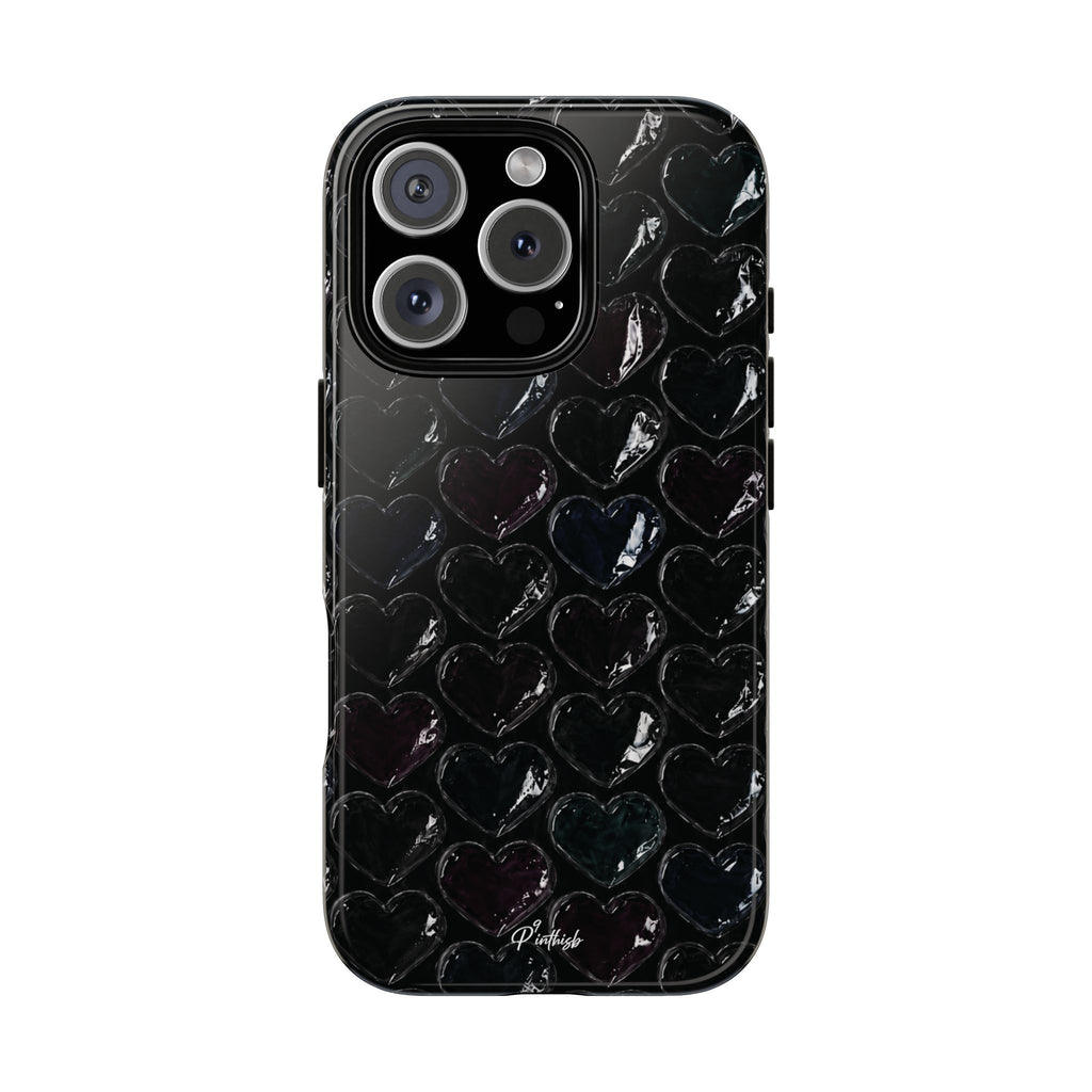 Black Pop Hearts Tough Case