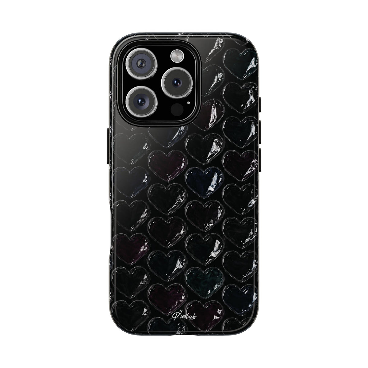 Black Pop Hearts Tough Case