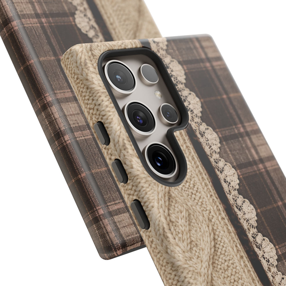 Cozy Plaid Knit Tough Phone Case