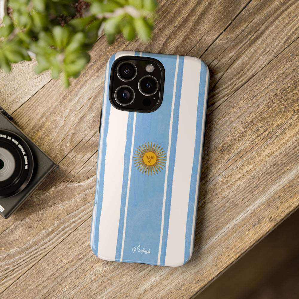 Argentina Flag Tough Phone Case – Blue White Striped Sun Protector