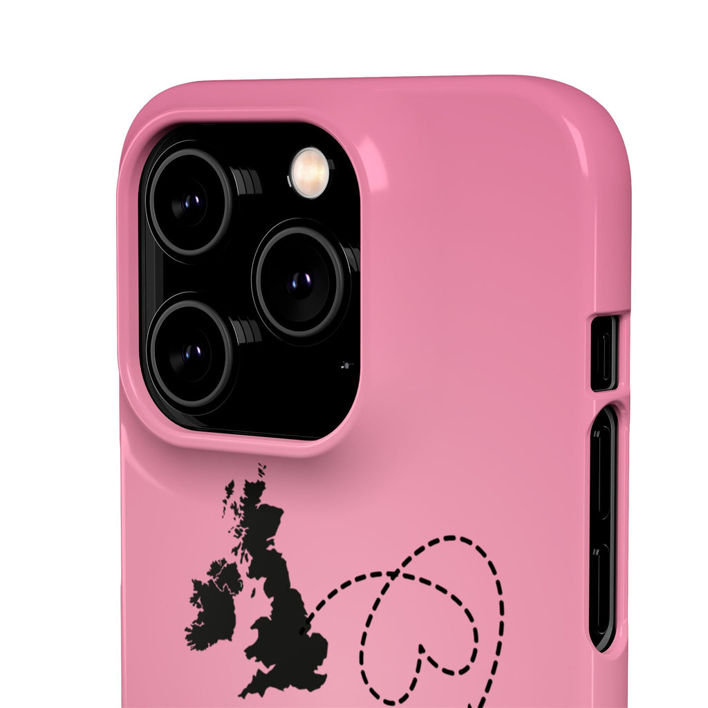 UK to Albania Pink Snap Phone Case