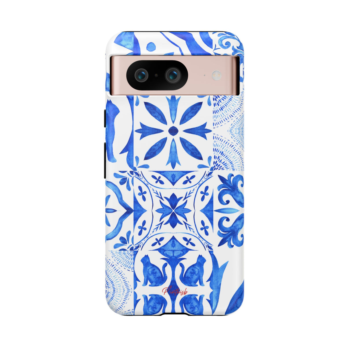 Blue Tile Pattern Tough Phone Case