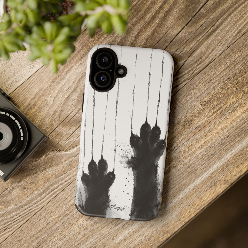 Black Ink Paw Print Tough Case