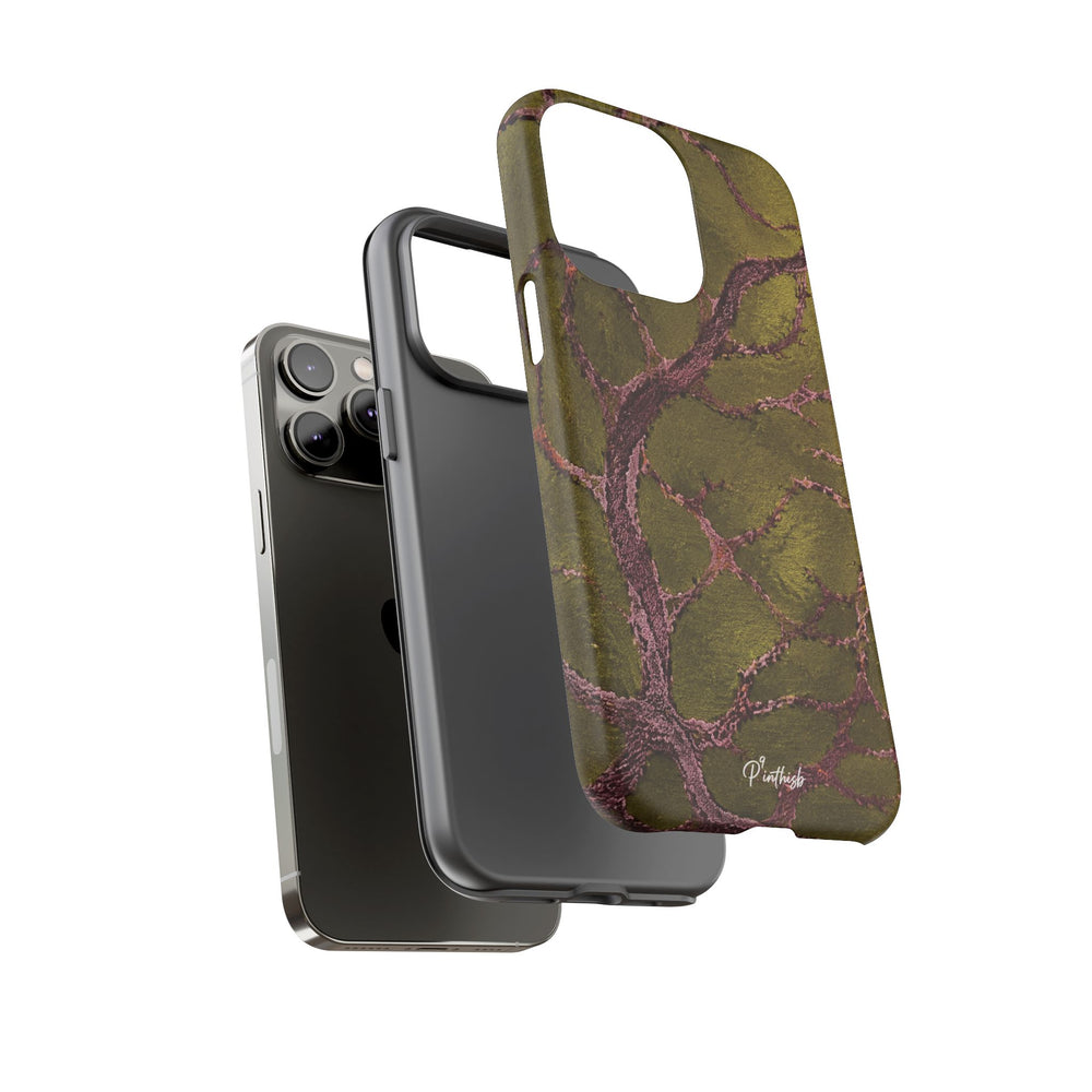 Olive & Rose Gold Tree Pattern Phone Case
