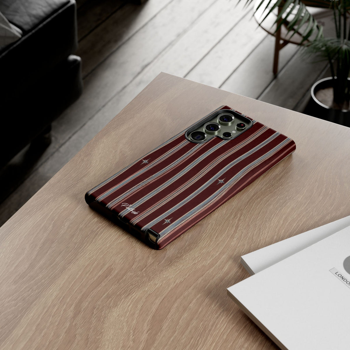 Retro Red & Cream with Star Accents Phone Case