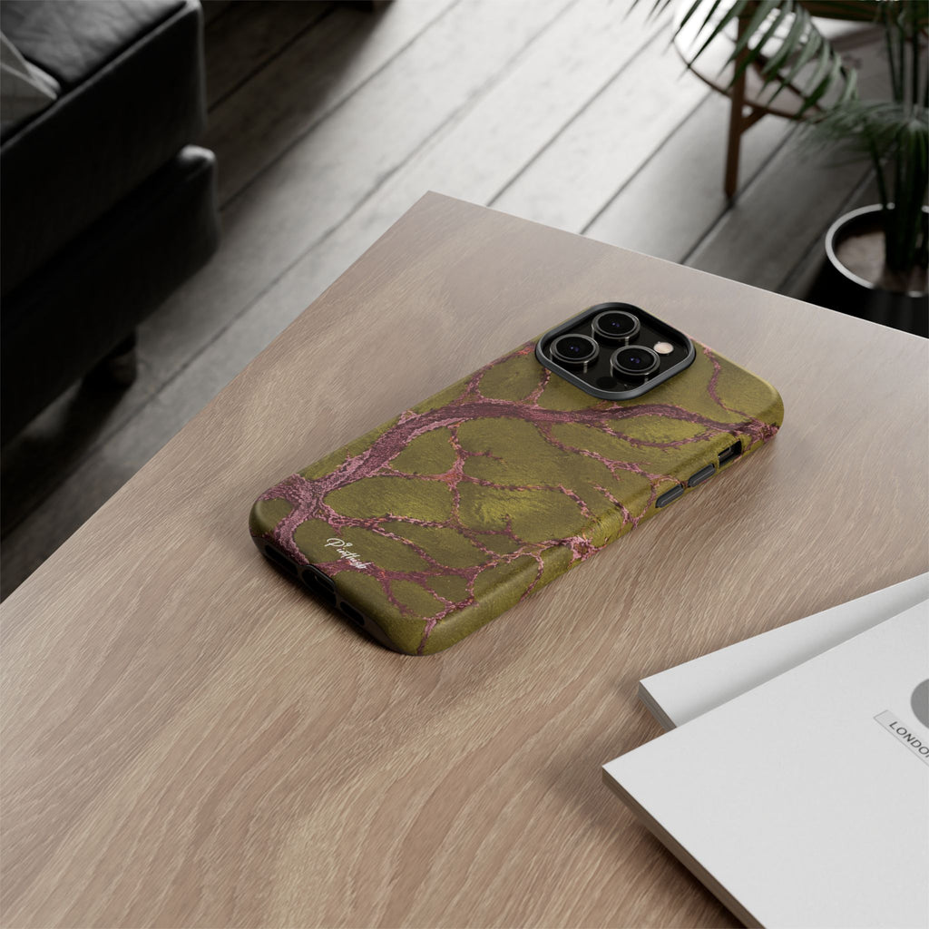 Olive & Rose Gold Tree Pattern Phone Case