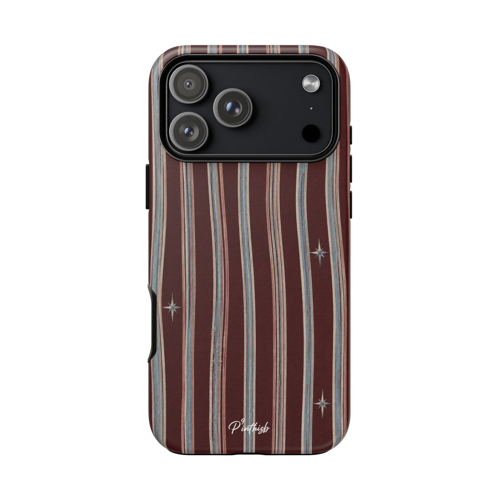 Retro Red & Cream with Star Accents Phone Case
