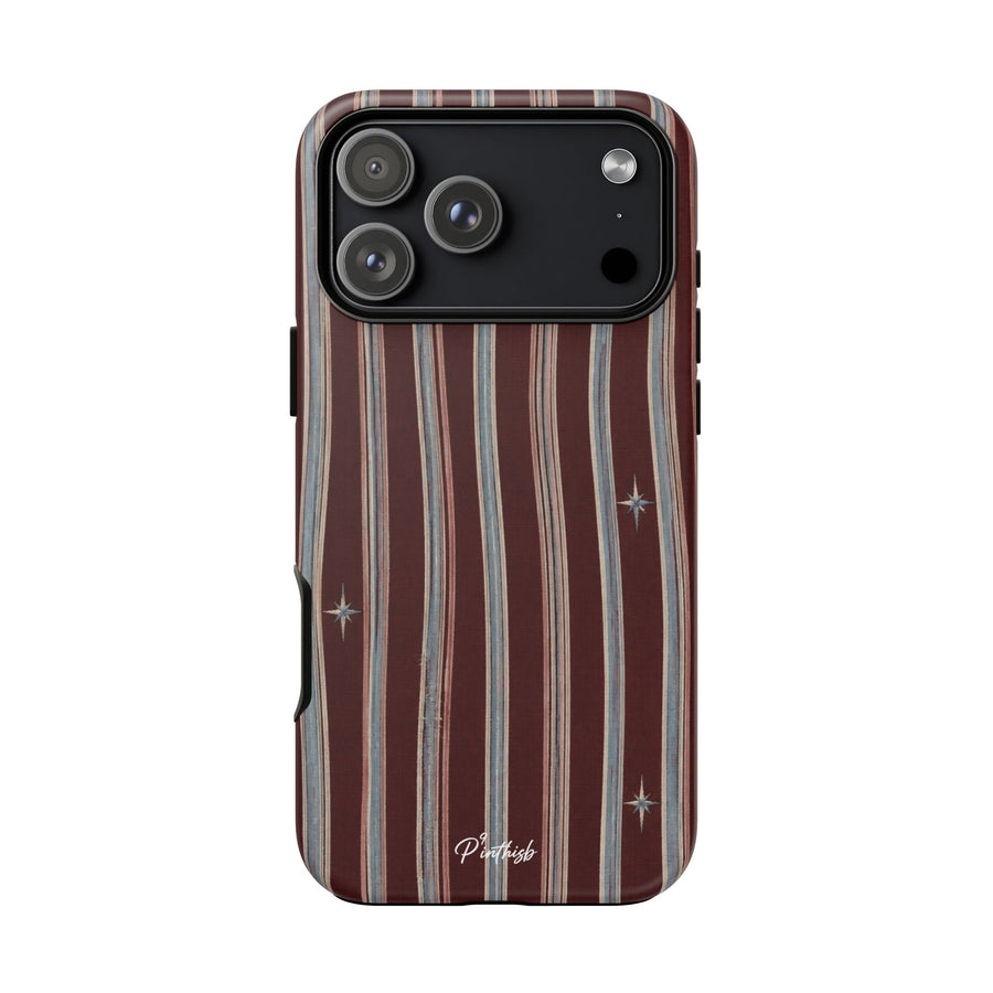 Retro Red & Cream with Star Accents Phone Case