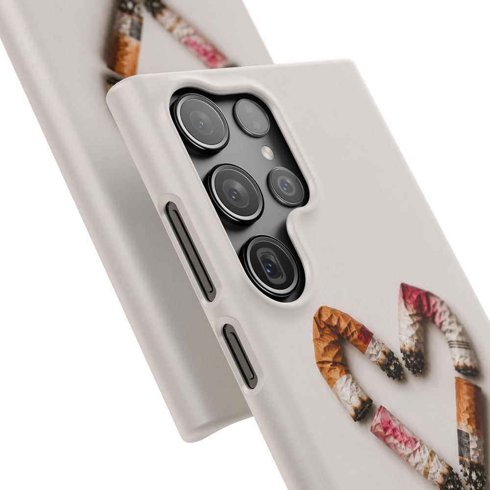 Cigarette Butts Heart Snap Case