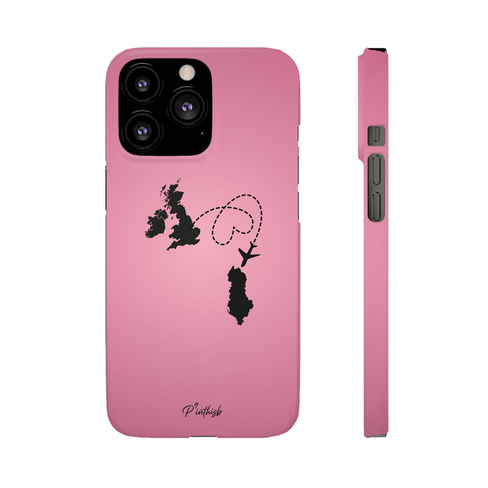 UK to Albania Pink Snap Phone Case