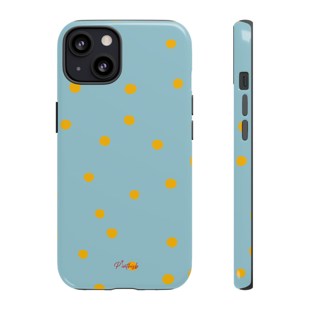 Blue & Yellow Polka Dot Tough Phone Case