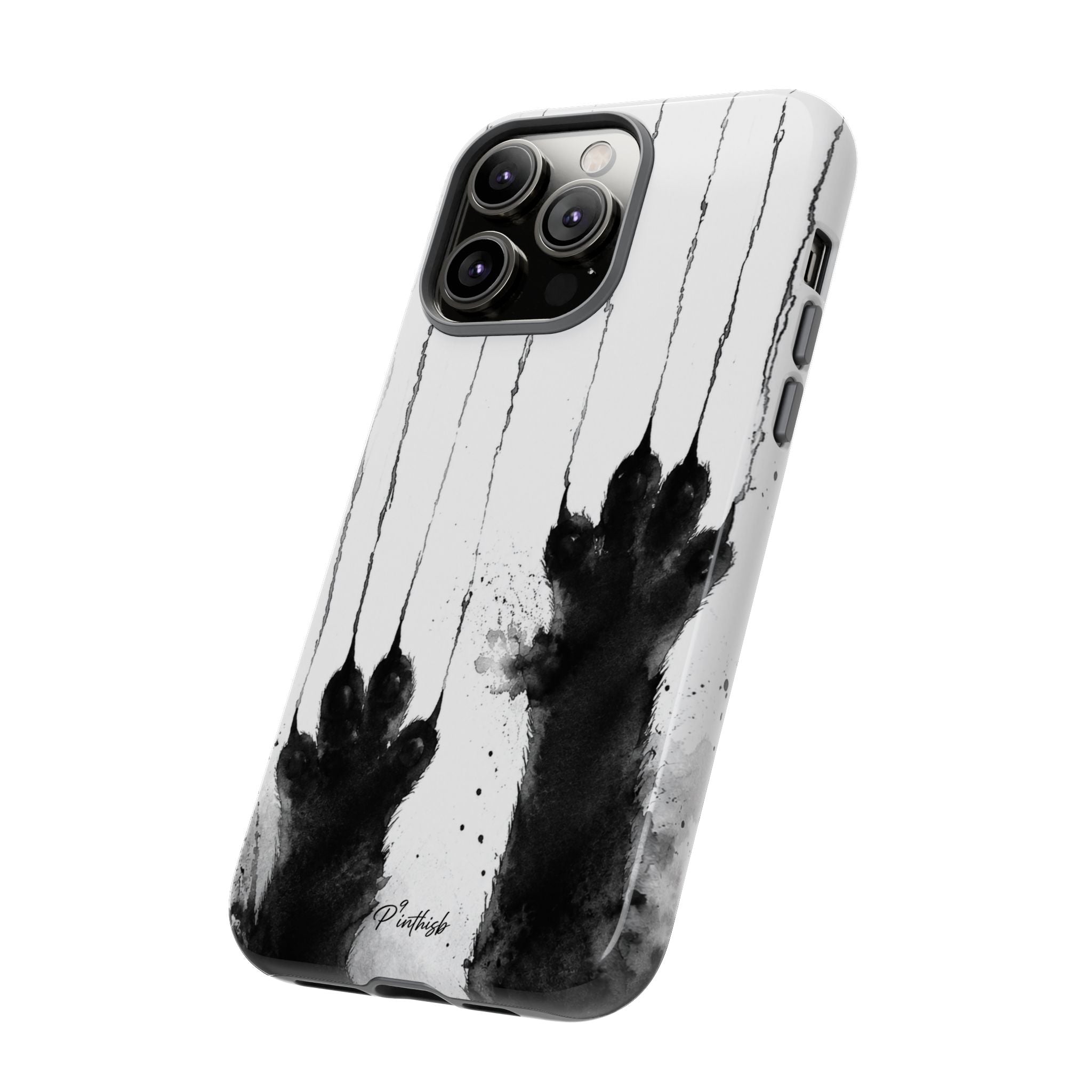 Black Ink Paw Print Tough Case