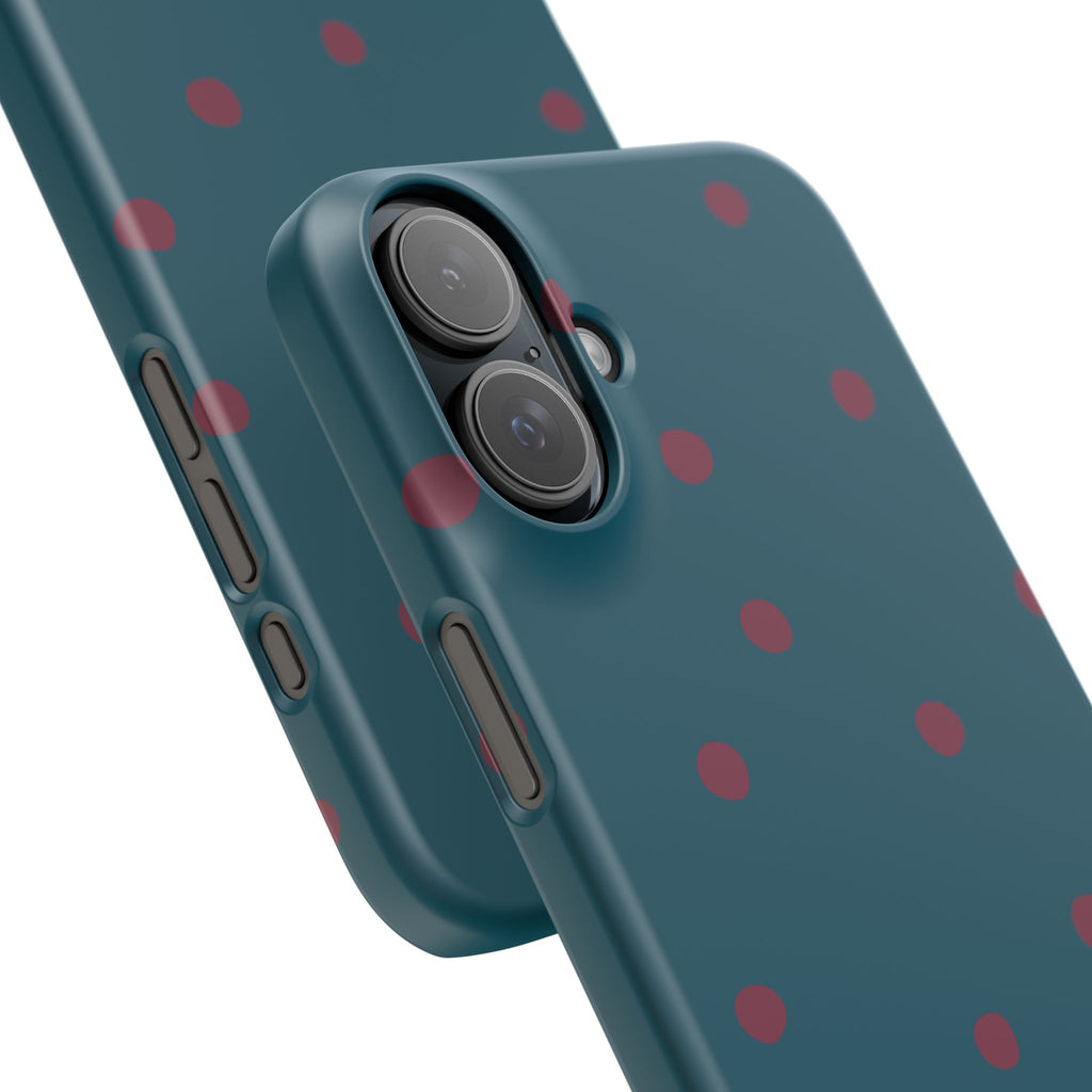 Teal & Burgundy Polka Dot Snap Phone Case