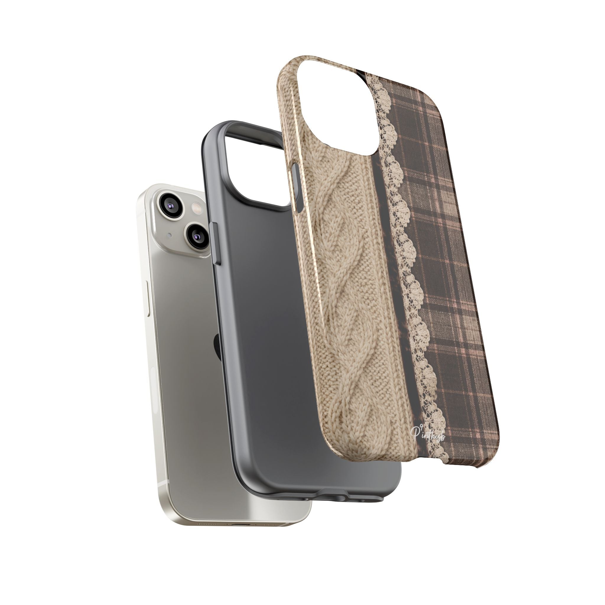 Cozy Plaid Knit Tough Phone Case