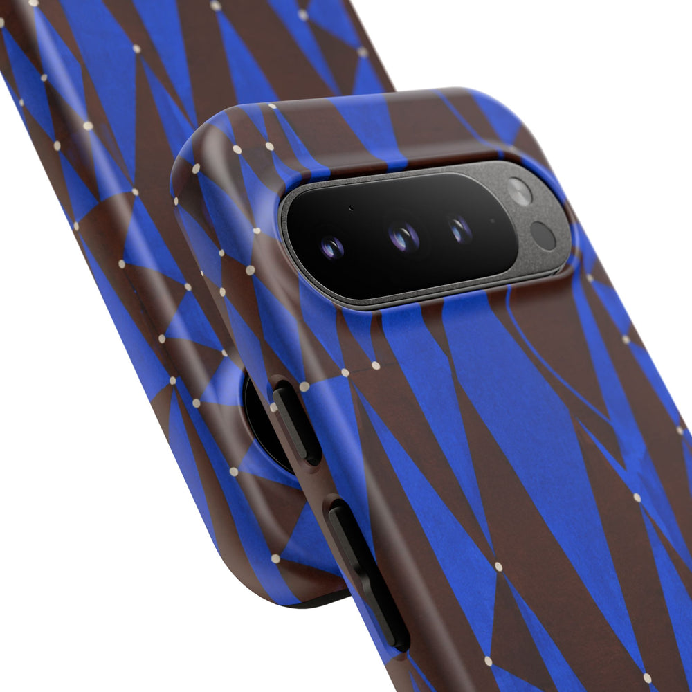 Geometric Blue Diamond Tough Phone Case