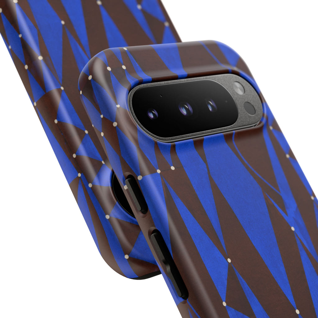 Geometric Blue Diamond Tough Phone Case