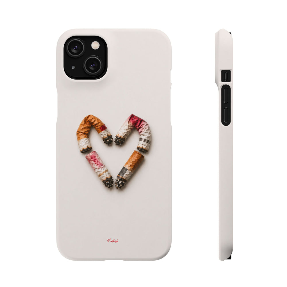 Cigarette Butts Heart Snap Case