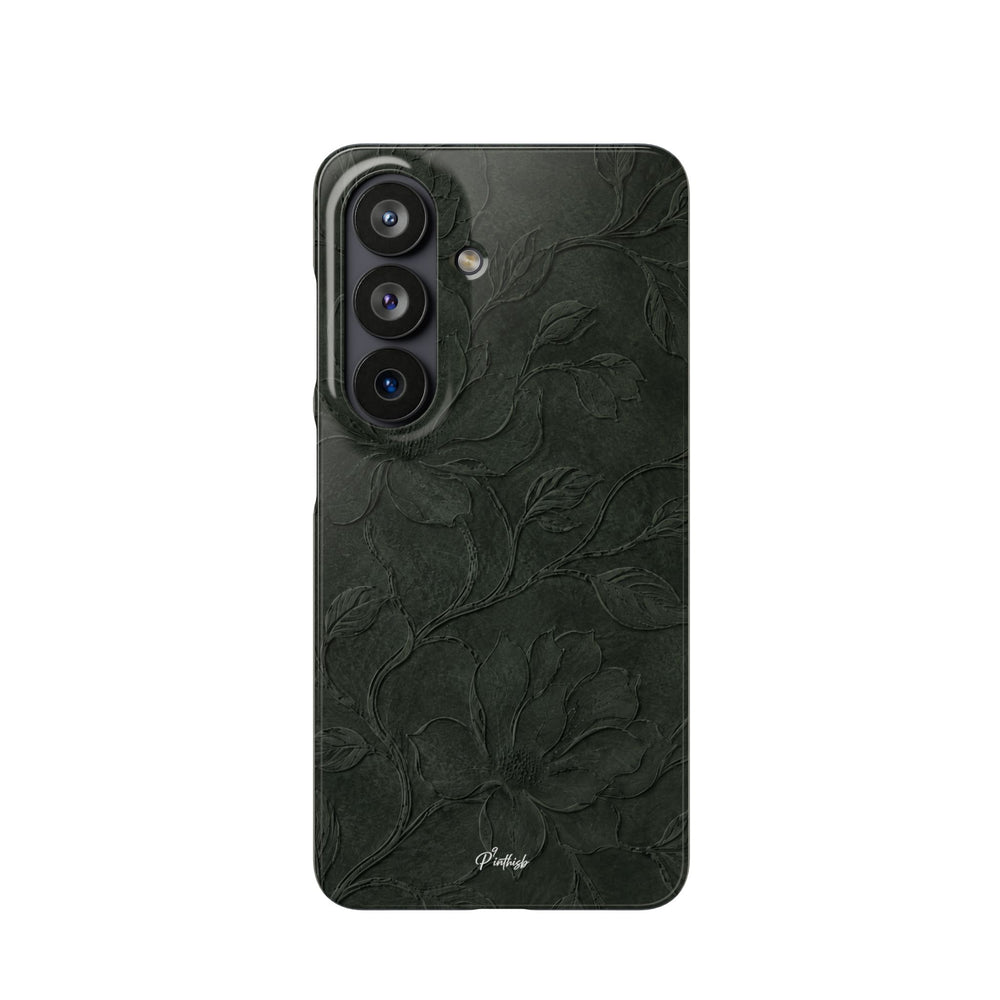 Dark Olive Floral Texture Snap Case