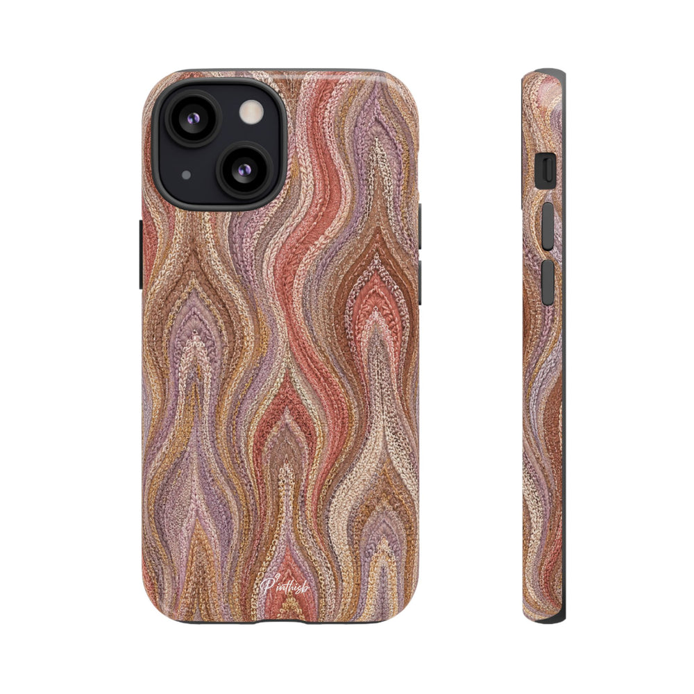 Wavy Peach & Mauve Tough Case