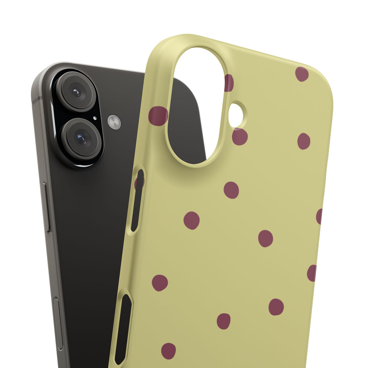 Yellow & Burgundy Polka Dot Snap Phone Case