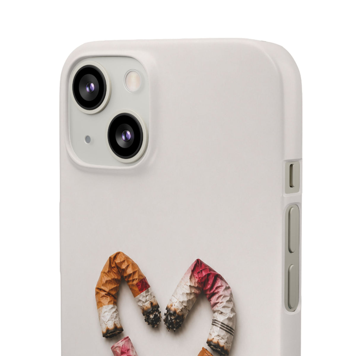 Cigarette Butts Heart Snap Case