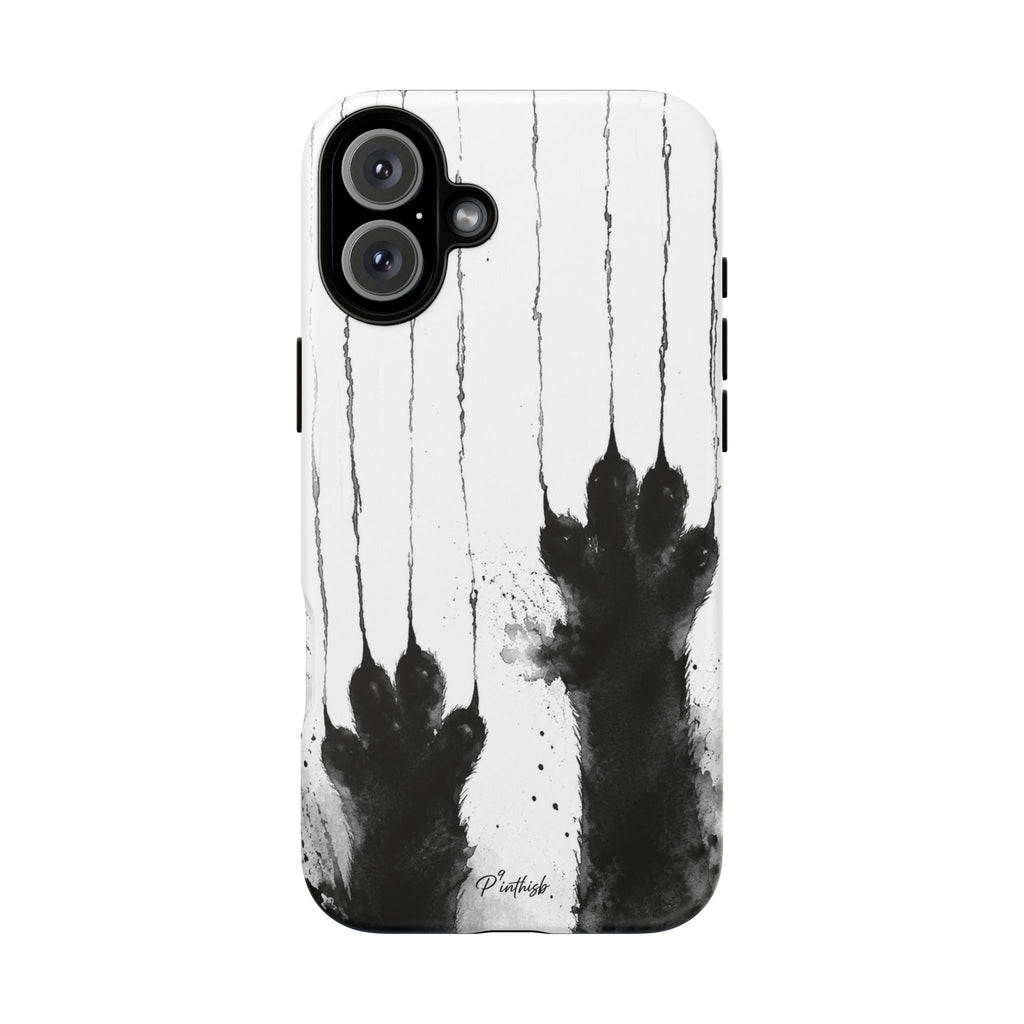 Black Ink Paw Print Tough Case