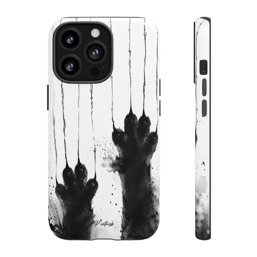 Black Ink Paw Print Tough Case