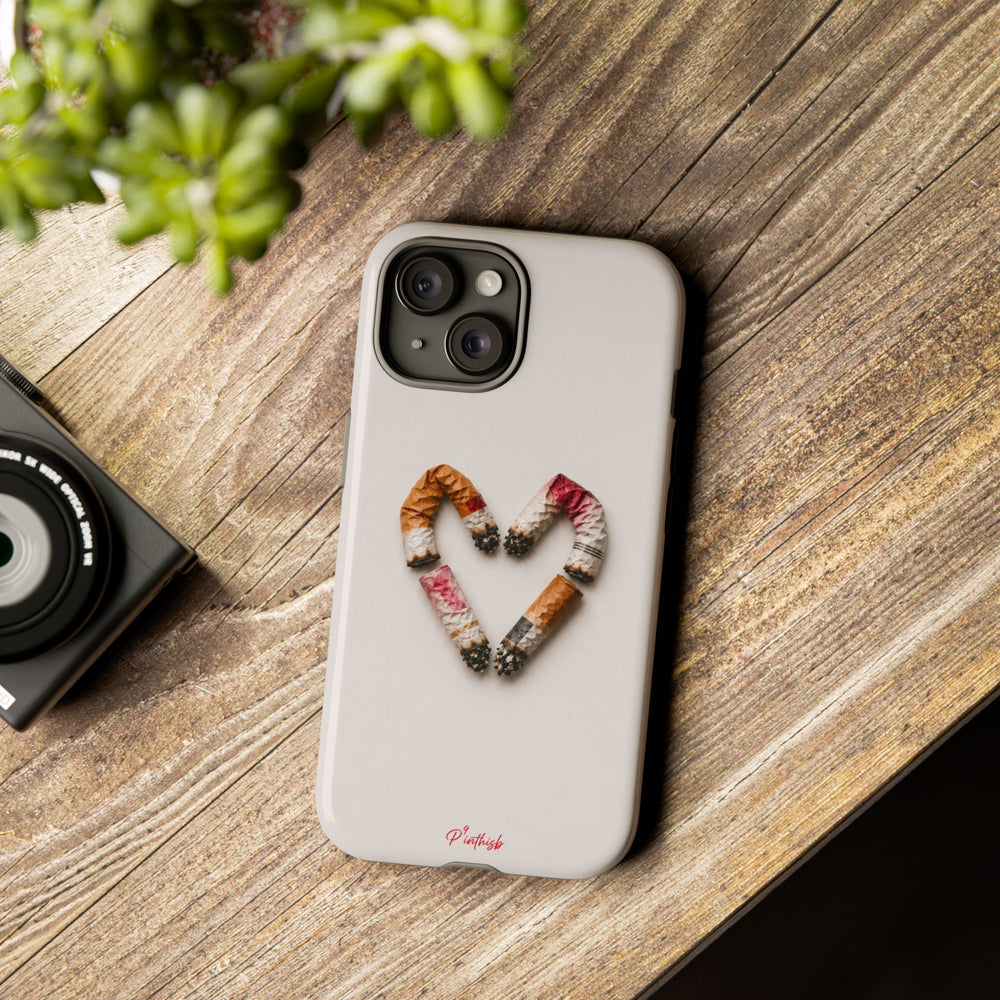 Cigarette Butts Heart Tough Case