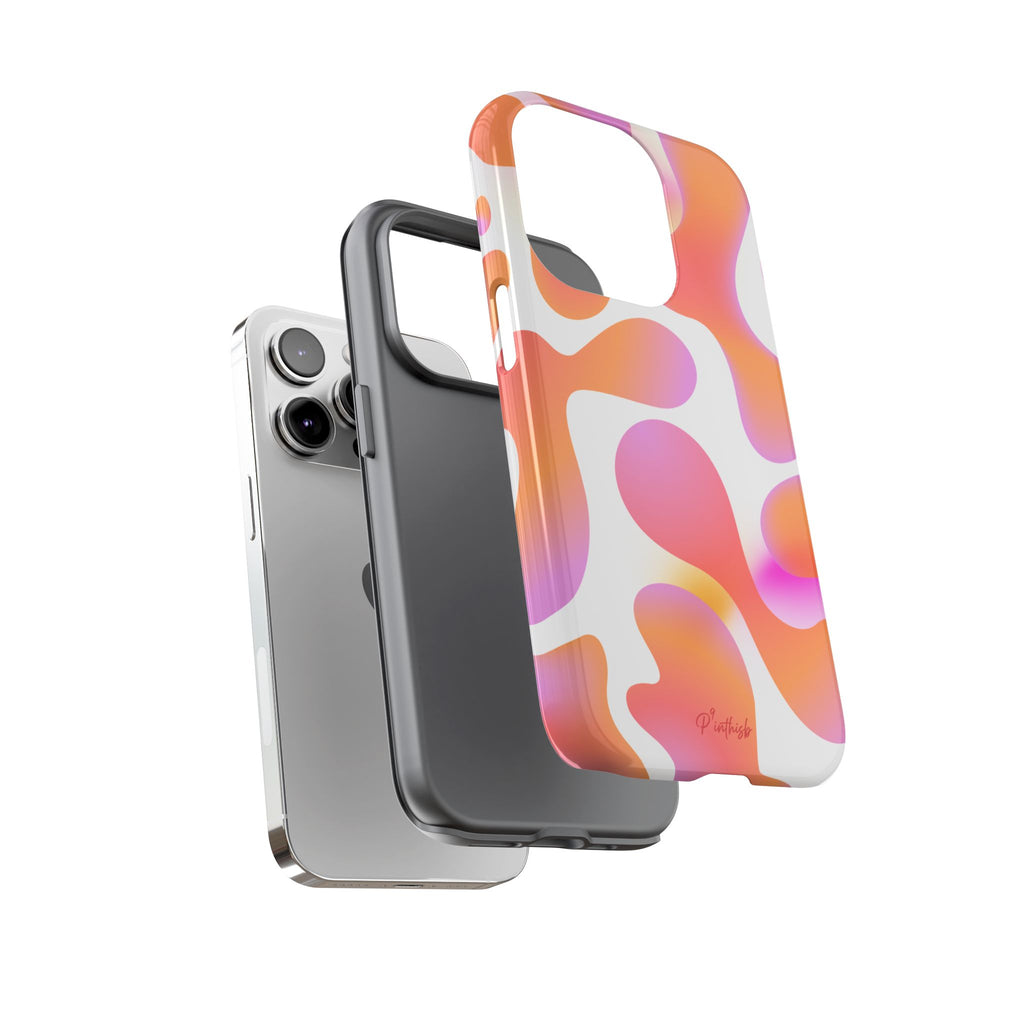 Abstract Orange Pink Camouflage Tough Phone Case