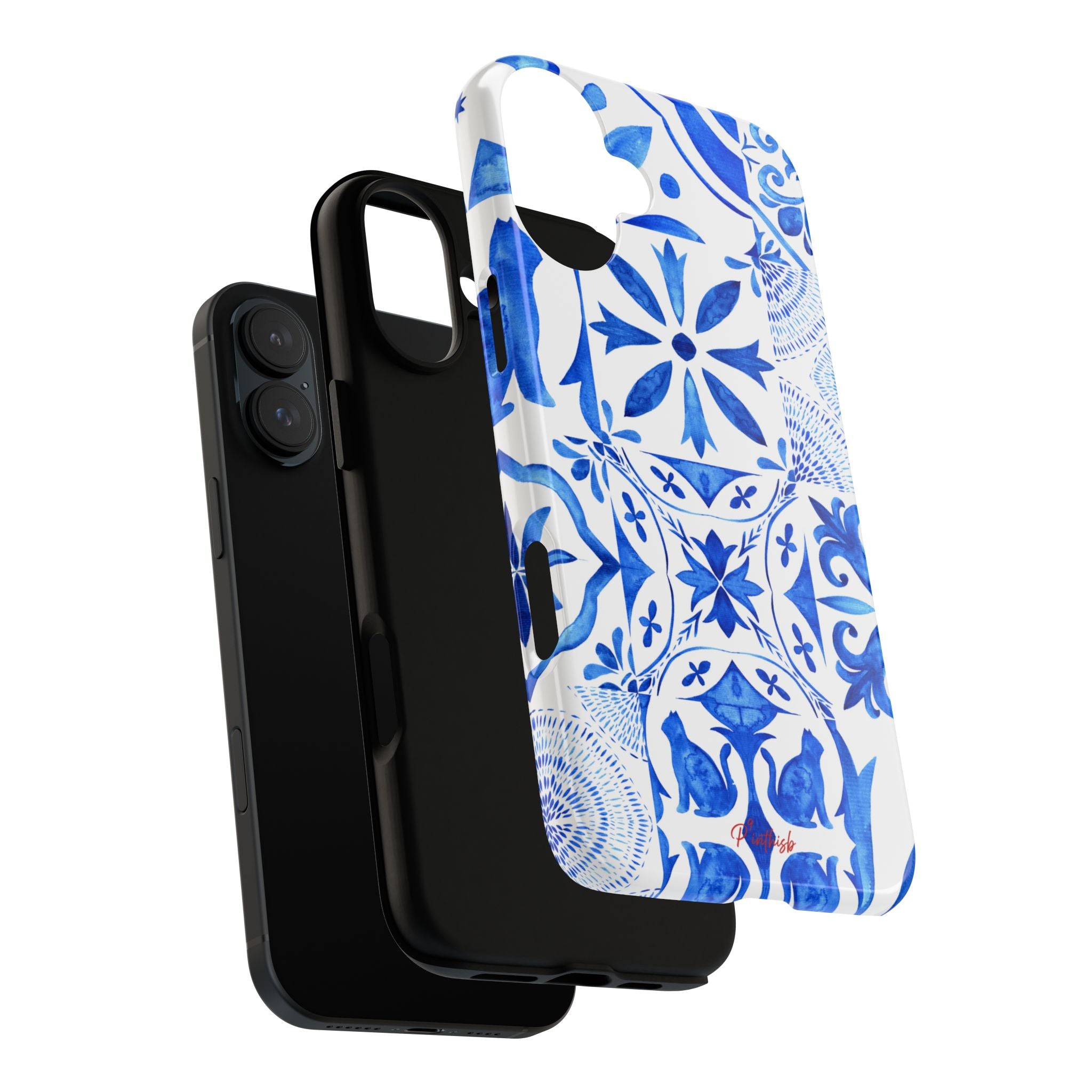 Blue Tile Pattern Tough Phone Case