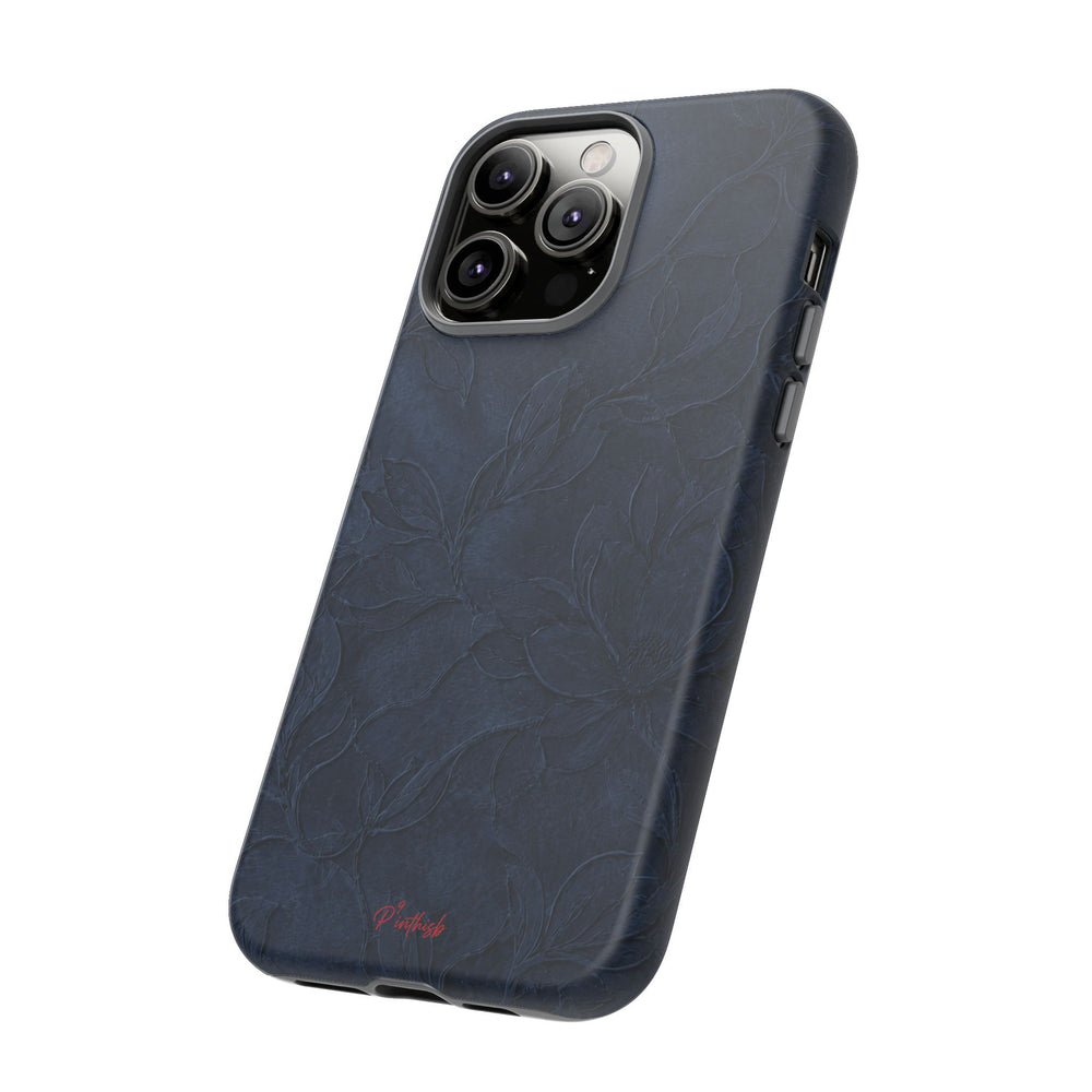 Navy Floral Textured Tough Case